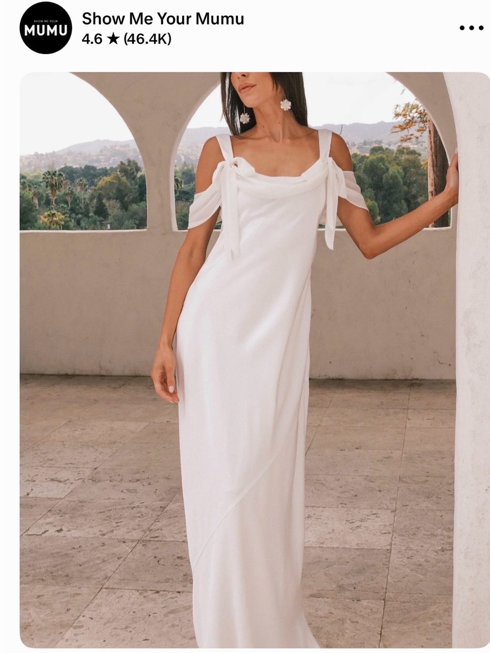 Show Me Your Mumu White Maxi Dress with Tie Shoulder Straps